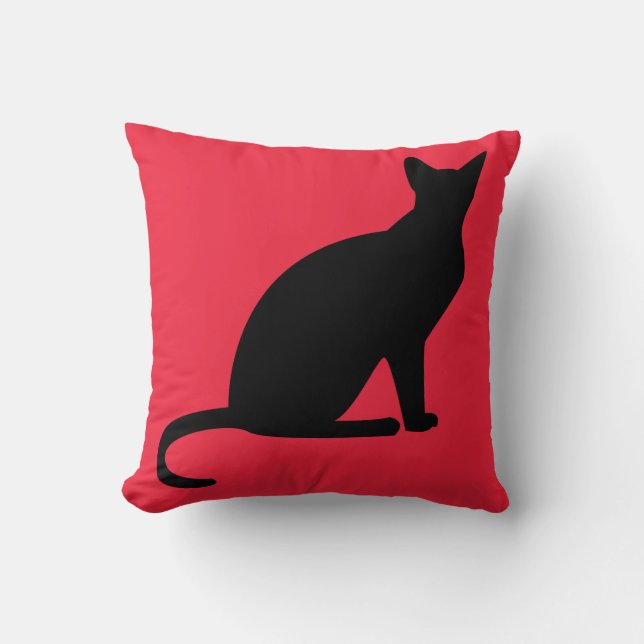BLACK CAT RED PILLOWS (Front)
