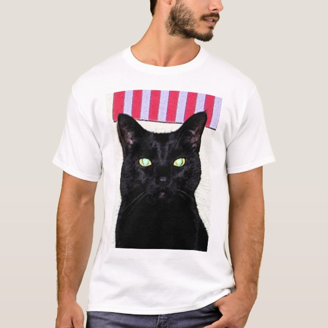 Black Cat / Red White Blue T-Shirt (Front)