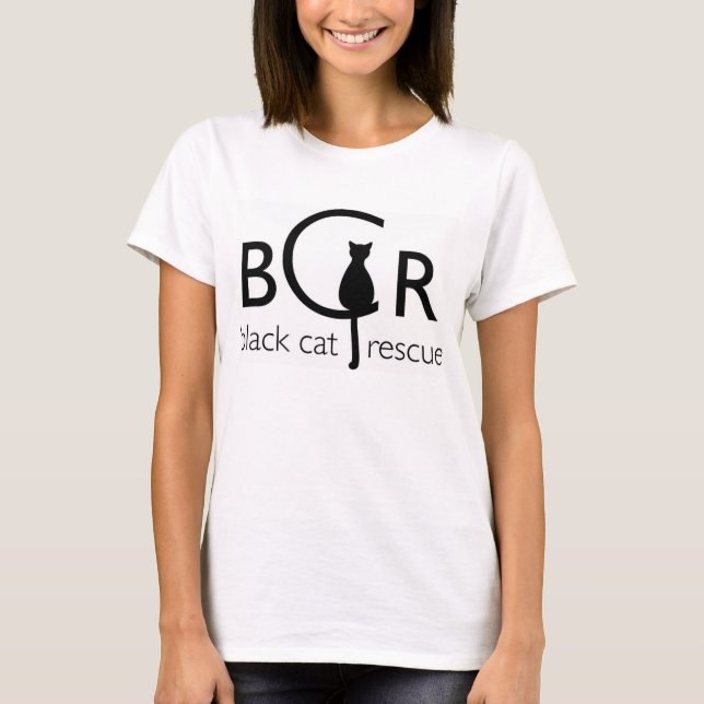 Black Cat Rescue Tee Shirt (Front)