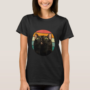 Black Cat Retro Style Cats Kitten T-Shirt