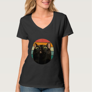 Black Cat Retro Style Cats Kitten T-Shirt