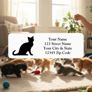 Black cat return address labels