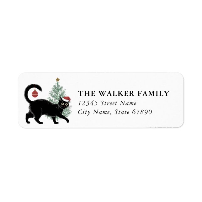 Black Cat Return Address Labels (Front)