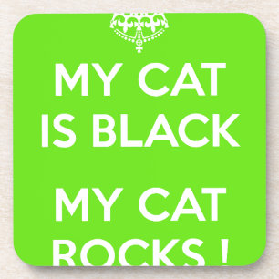 Black cat rocks coaster