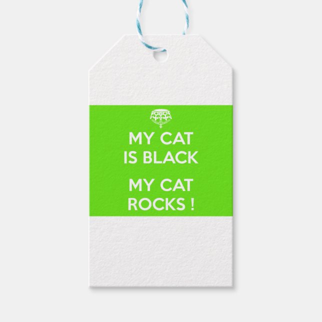 Black cat rocks gift tags (Front)