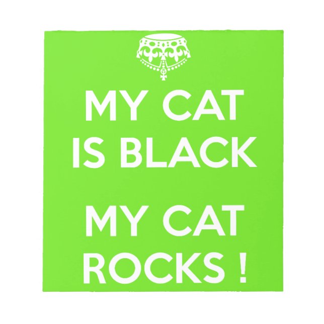 Black cat rocks notepad (Front)