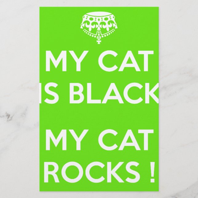 Black cat rocks stationery (Front)