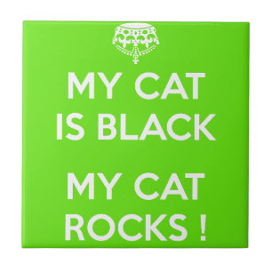 Black cat rocks tile