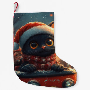 Black Cat Roller Coaster Christmas Small Christmas Stocking