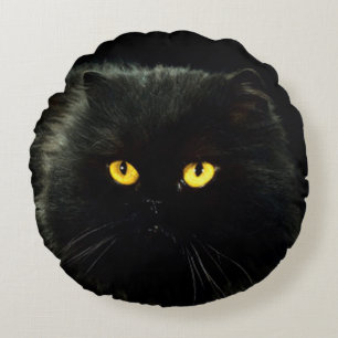 Black Cat Round Cushion
