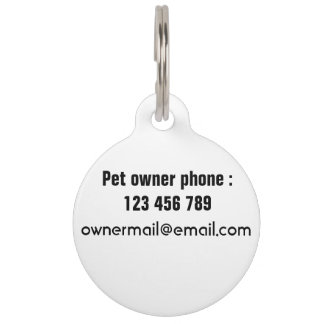 Black Cat Round Pet ID Tag