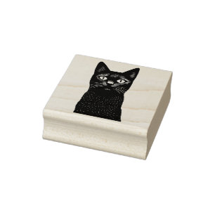 Black Cat Rubber Stamp