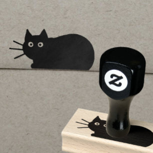 Black Cat Rubber Stamp