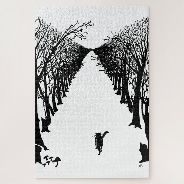 Black cat, Rudyard Kipling Jigsaw Puzzle (Vertical)