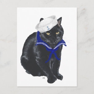 Black Cat Sailor Postcard