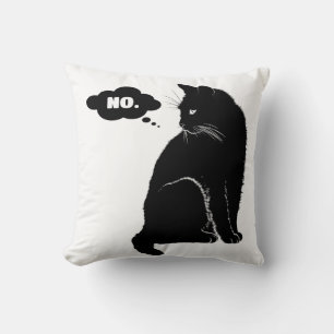 Black Cat Says No Cushion