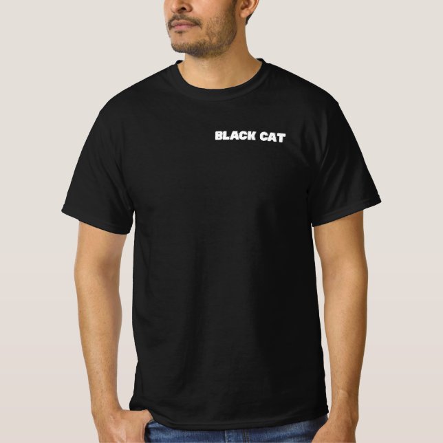 Black Cat – Selectively Friendly & Proud Funny Tee (Front)