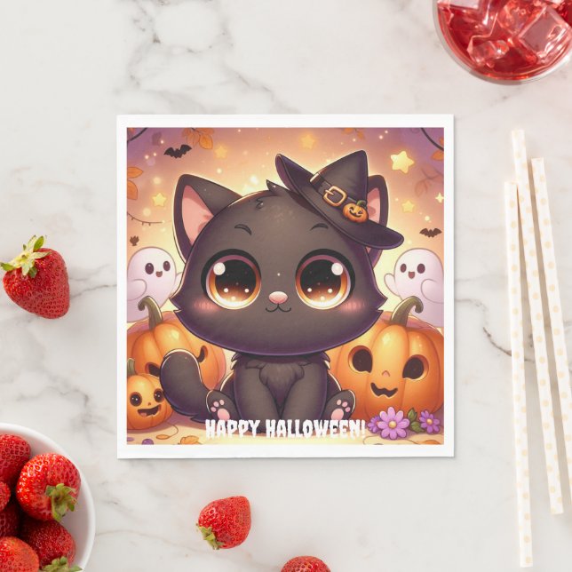 Black Cat Servillets Napkin (Insitu)