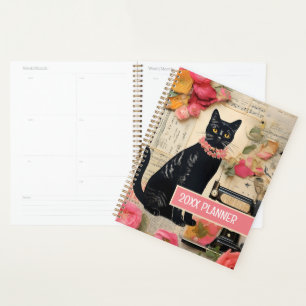 Black Cat sewing machine retro collage Planner