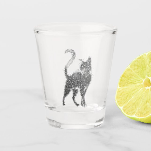 Black Cat shot glass (Front)