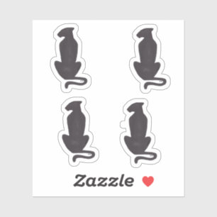 Black Cat Silhouette 4 contour small stickers