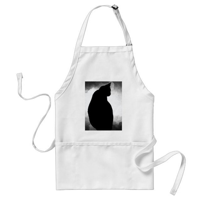 Black Cat Silhouette Apron (Front)