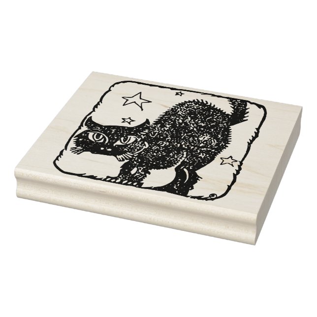 Black cat silhouette art stamp (Stamp)