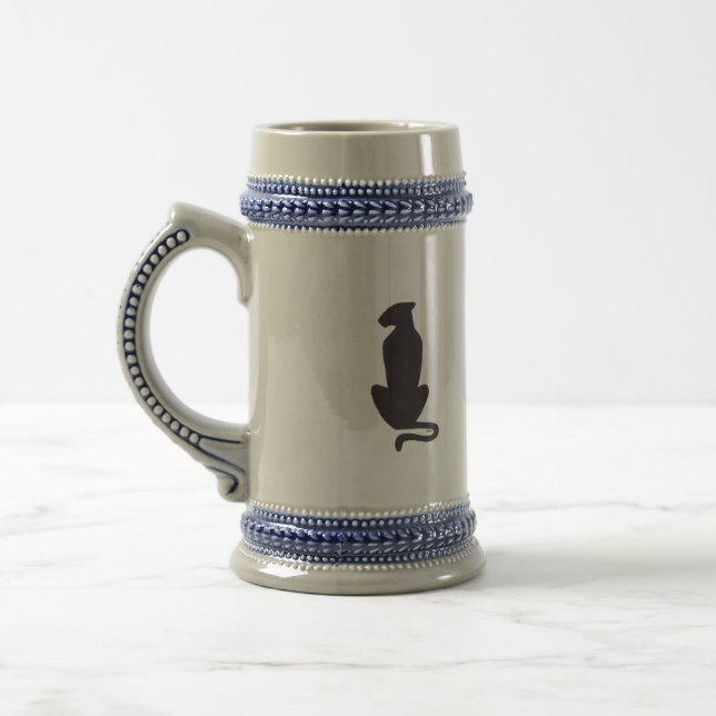 Black Cat Silhouette beer stein (Left)
