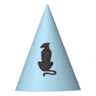 Black Cat Silhouette blue party hats