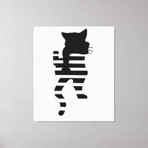 Black Cat Silhouette Canvas Print