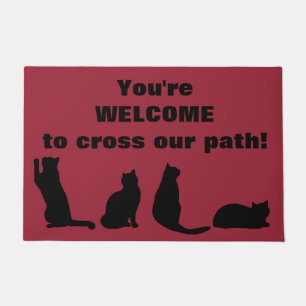 Black Cat silhouette Doormat