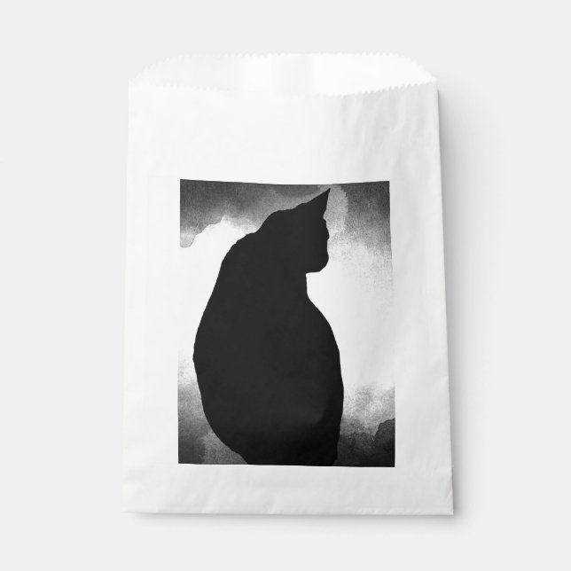 Black Cat Silhouette Favour Bags (Front)