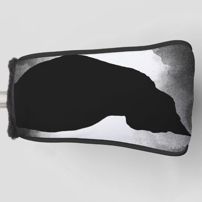 Black Cat Silhouette Golf Head Cover (Front)