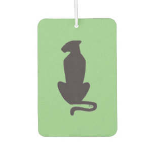 Black Cat Silhouette green car air freshener