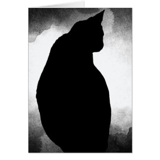 Black Cat Silhouette Greeting Card