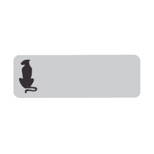 Black Cat Silhouette grey return address labels
