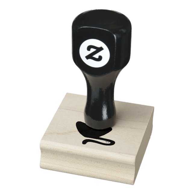 Black Cat Silhouette large rubber stamp w handle (Stamp)