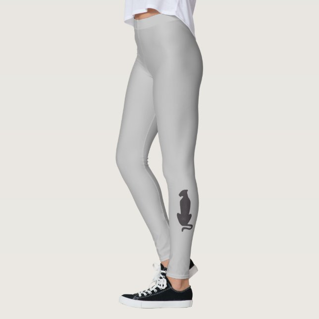 Black Cat Silhouette leggings (Left)