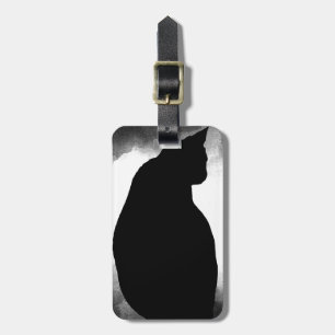 Black Cat Silhouette Luggage Tag