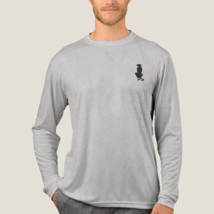 Black Cat Silhouette men gray long sleeve shirt