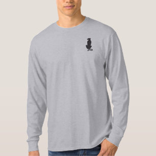 Black Cat Silhouette men grey long sleeve shirt