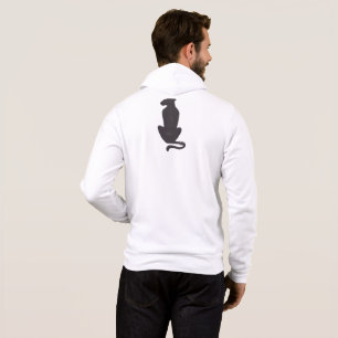 Black Cat Silhouette men white Bella zip hoodie