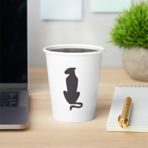 Black Cat Silhouette paper cups