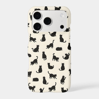 Black Cat Silhouette Pattern iPhone Case