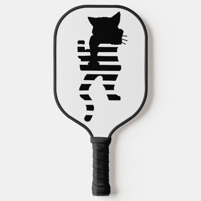 Black Cat Silhouette  Pickleball Paddle (Front)