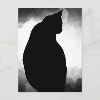 Black Cat Silhouette Postcard