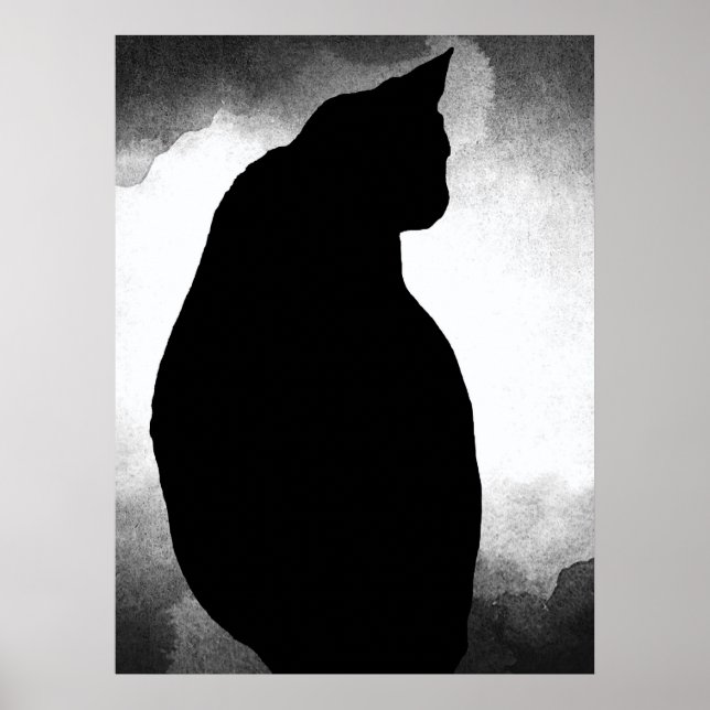Black Cat Silhouette  Poster (Front)