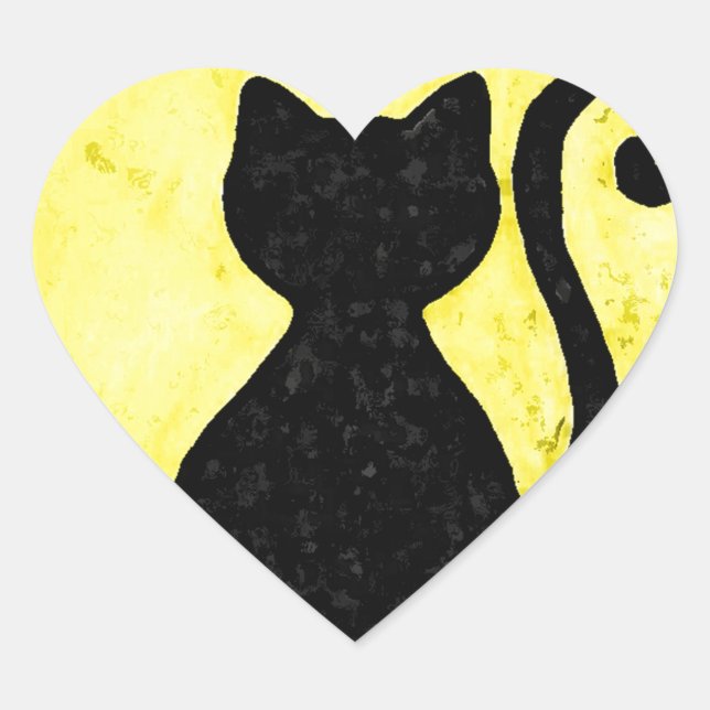 Black Cat Silhouette sticker (Front)