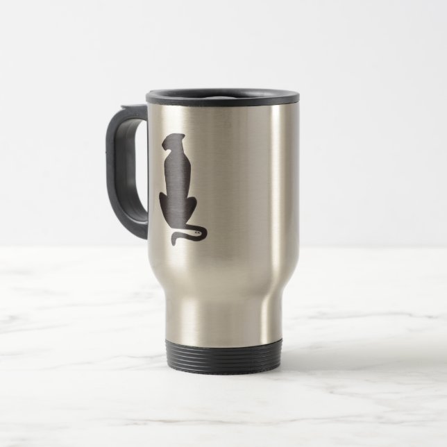 Black Cat Silhouette travel mug (Front Left)