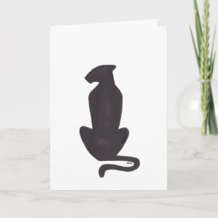 Black Cat Silhouette white cool cats greeting card